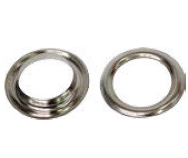 High Strength Nickel Plated 40mm Metal Tarpaulin Eyelets Article No: 4060, Ideal for Reinforcement and Secure Fastening in Heavy-Duty Tarpaulin Covers with Excellent Rust Resistance and Longevity